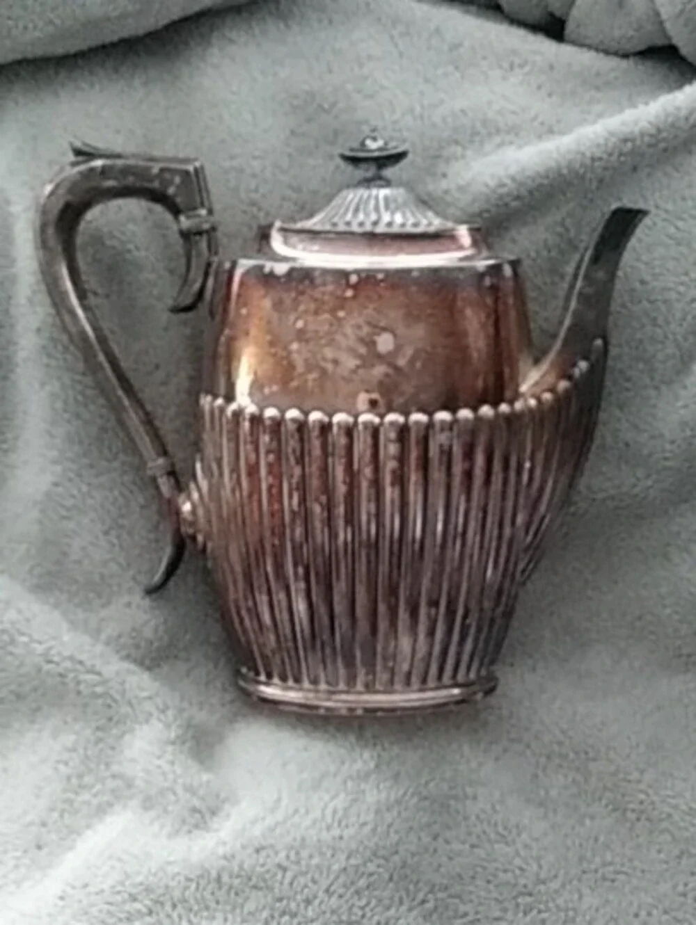 Silver Plated Teapot with Ornate Handle